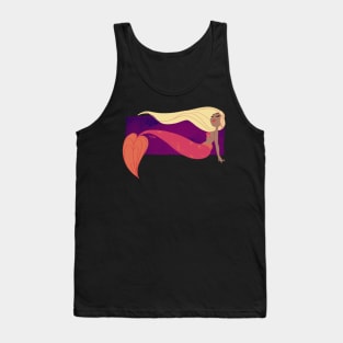 Mermaid Splash in Coral and Purple Tank Top